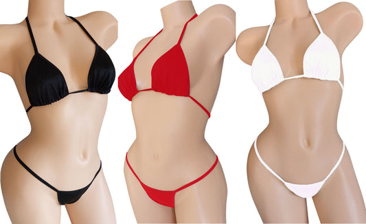 GLOWS in Black Light ADJUSTABLE Whale Tail thong bikini Set - Rave EDM festival Sexy Stripper outfits Exotic dance & pole or bottle girl