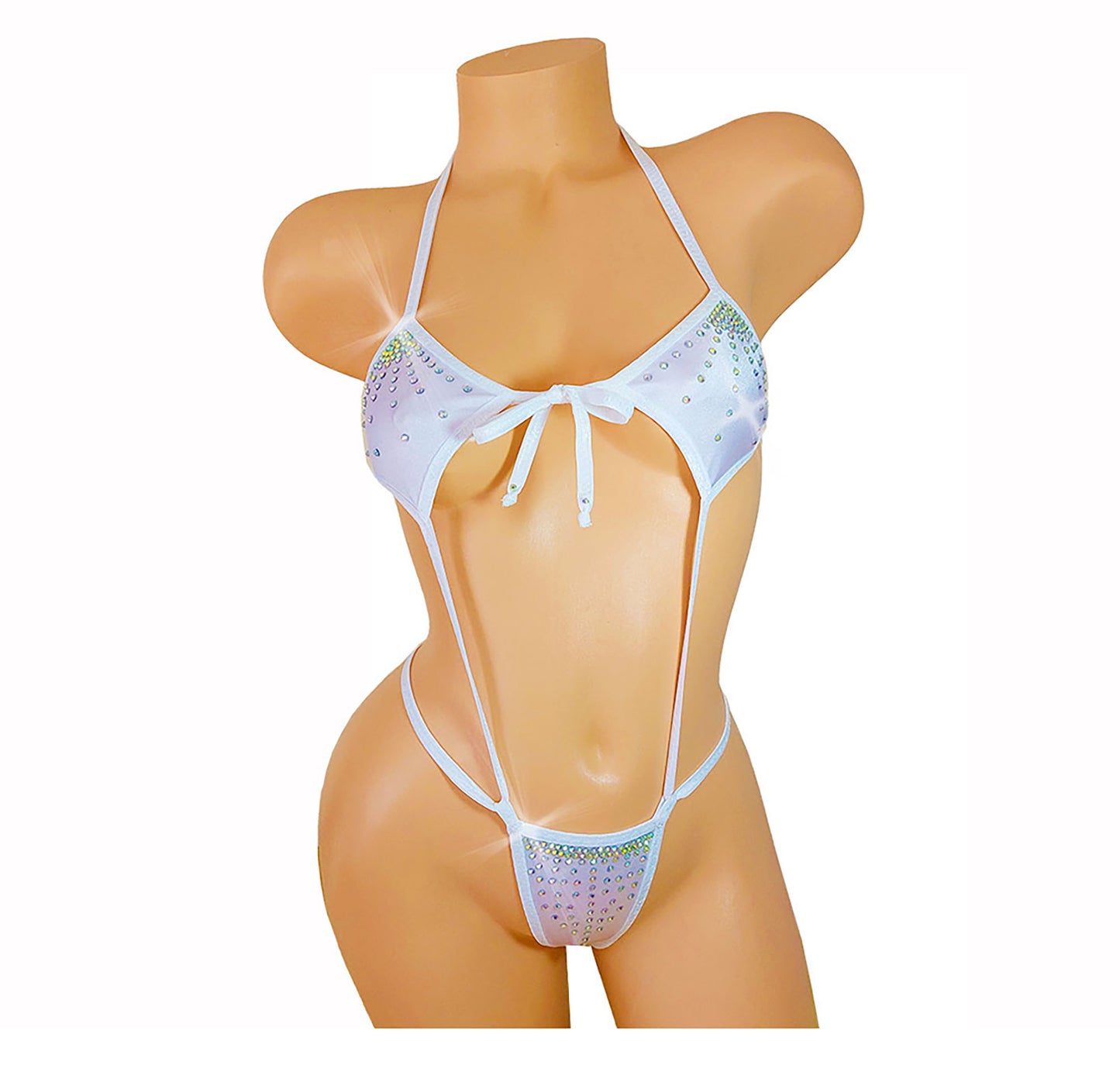 Sexy Rhinestone one piece Thong Micro Monokini