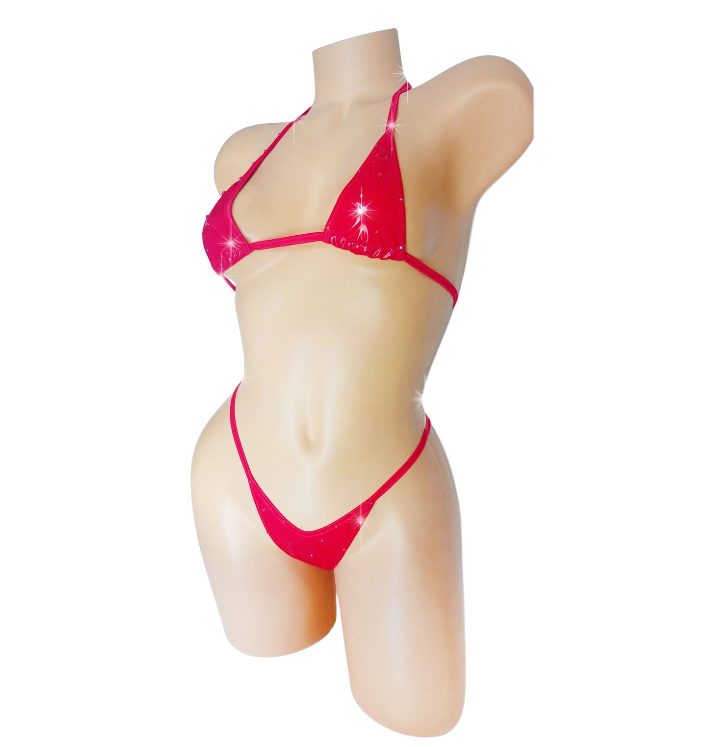 Micro Halter Wet Look Vinyl RAVE G-string Bikini Set - New!