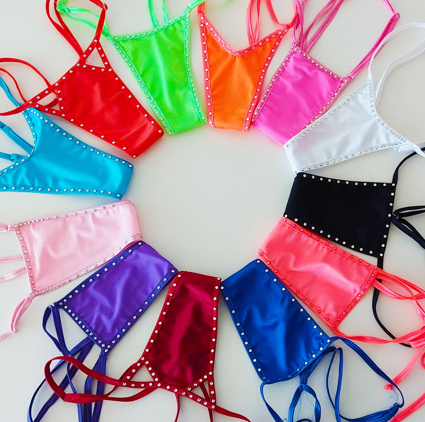 STAR GLOW IN BLACK LIGHT Colors- our original design Adjustable one piece with cutouts