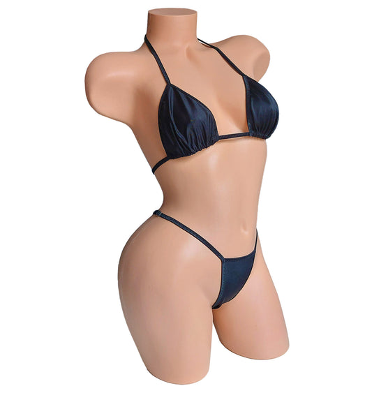 5 cup sizes - Sexy Black ADJUSTABLE STRAPS thong bikini