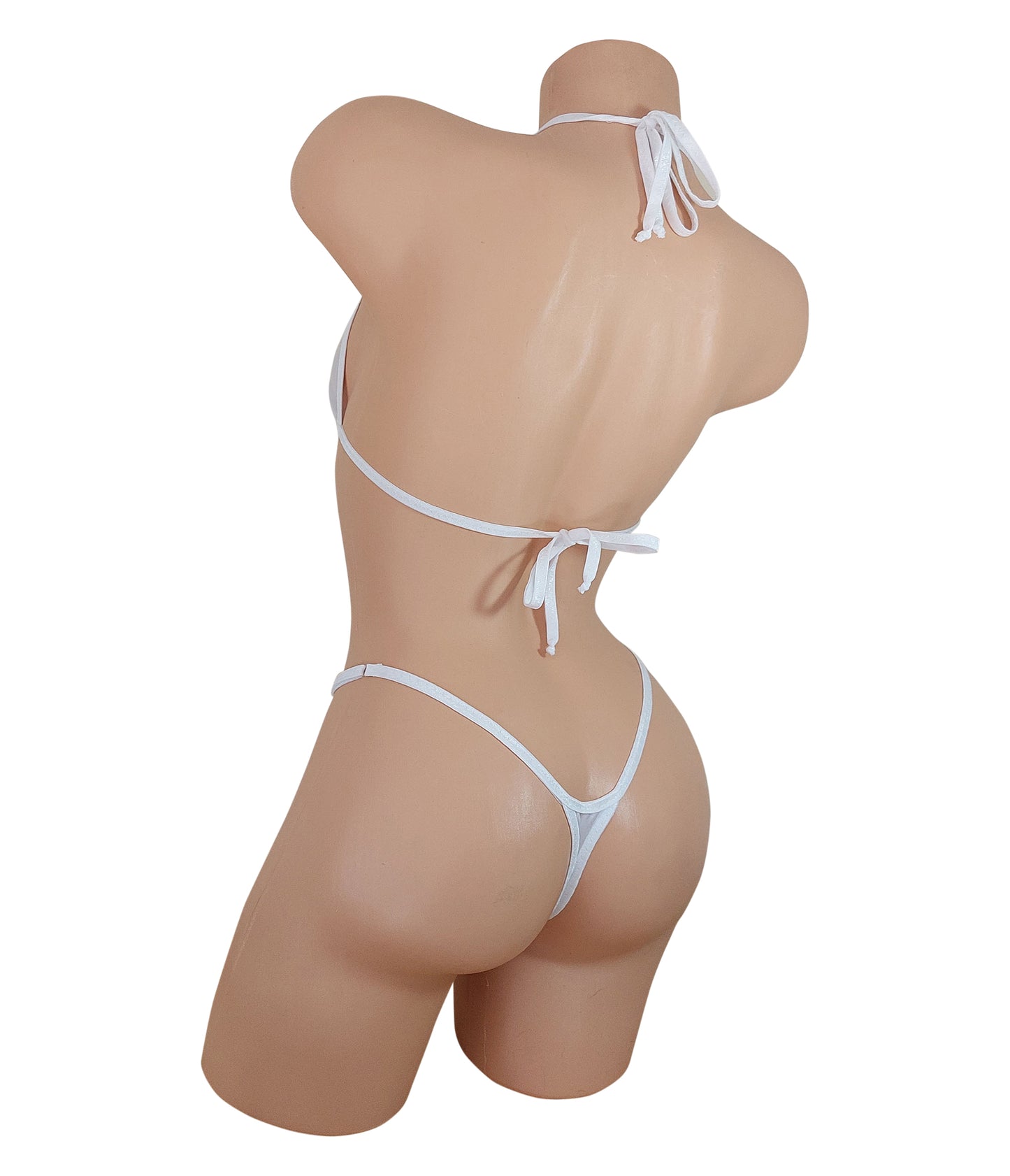 Blushing Bride white adjustable Whale Tail strap 2 pc bikini