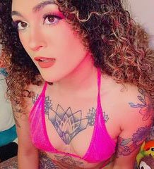 Pink Shimmer Micro Halter Top & Tie Side Set: Rave Pole Dance Outfit