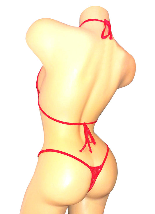 Exotic G-string Bikini Set- 5 Colors! Plus 5 Mix & Match sizes * AA cup - DD cup Tops- XSm to XL Bottoms* Exotic Pole dance outfit