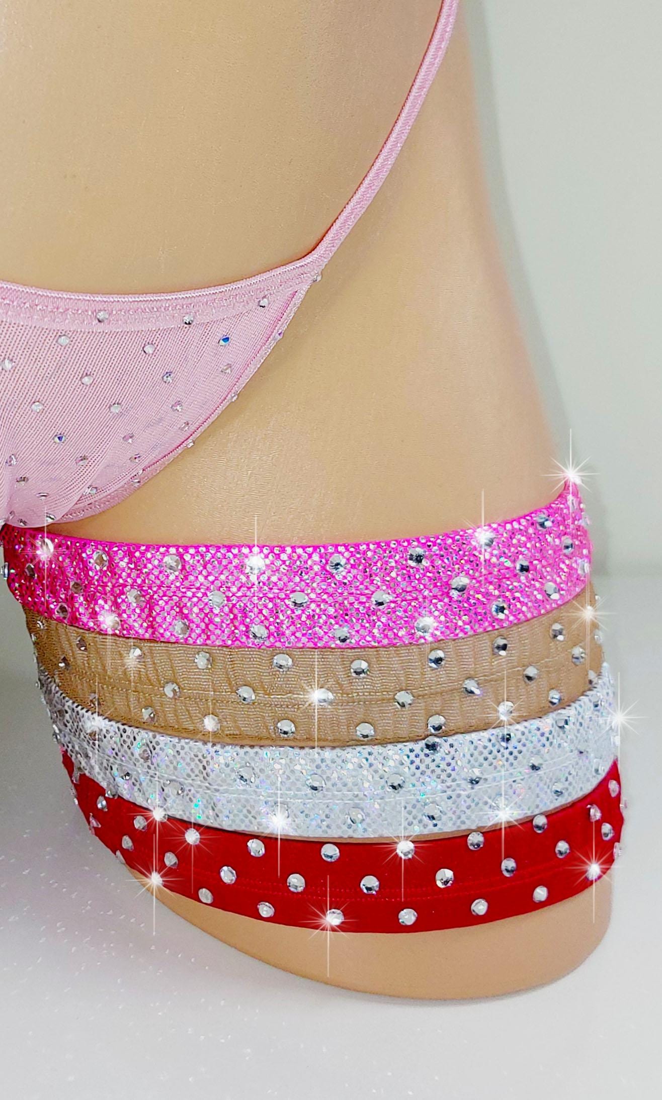 RHINESTONE GARTERS - bedazzled with diamonte crystals