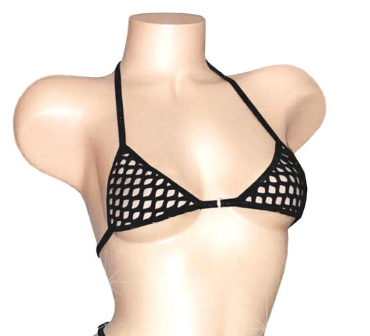 Fluffy Fishnet top * Adjustable ties * 9 colors including Glow Rave