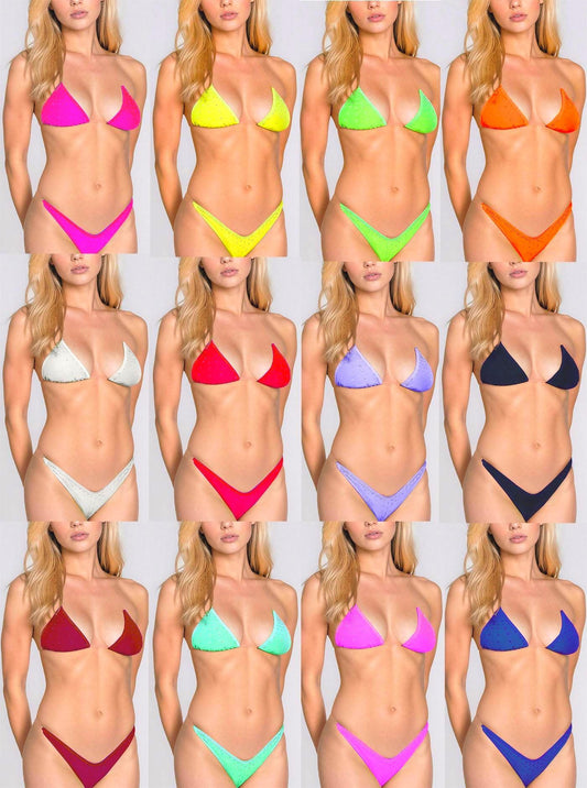 Clear elastic Rhinestone thong G-string * Lots of Colors! * Sizes XS to XL