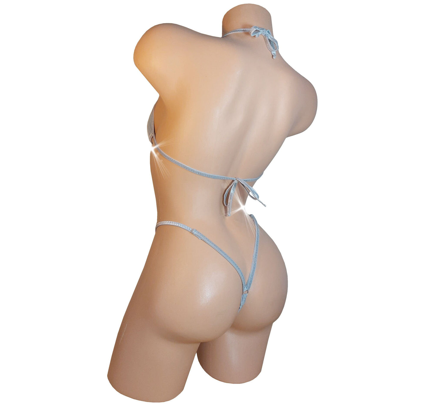 Liquid metallic Silver one piece Thong back- Adjustable straps - AA to D+ cup sizes - bottoms fit XS to XL - Stripper & Rave outfits Exotic dancewear