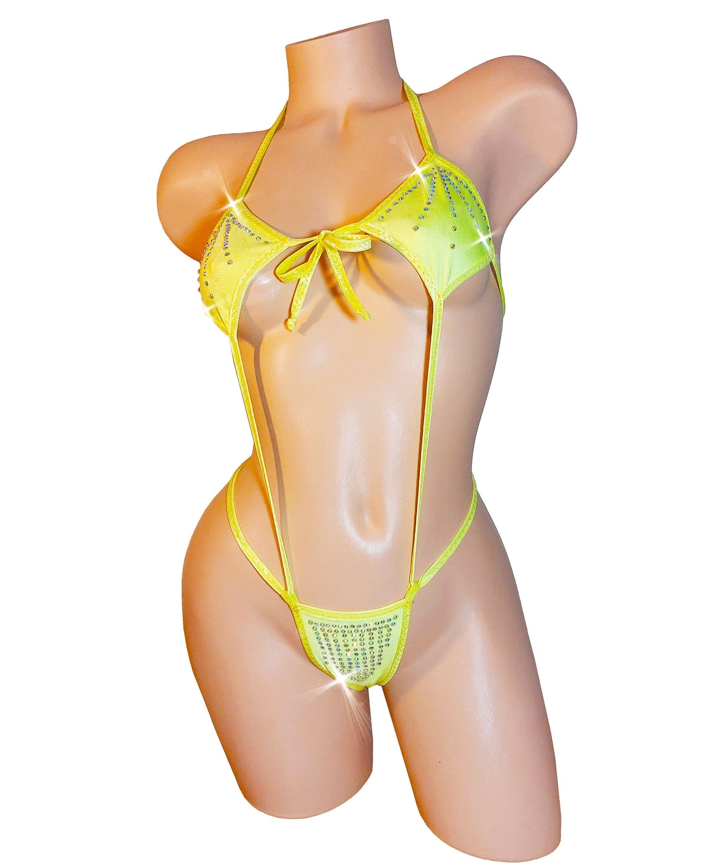 Bedazzled Micro MARYJANE* Rhinestone one piece Monokini *