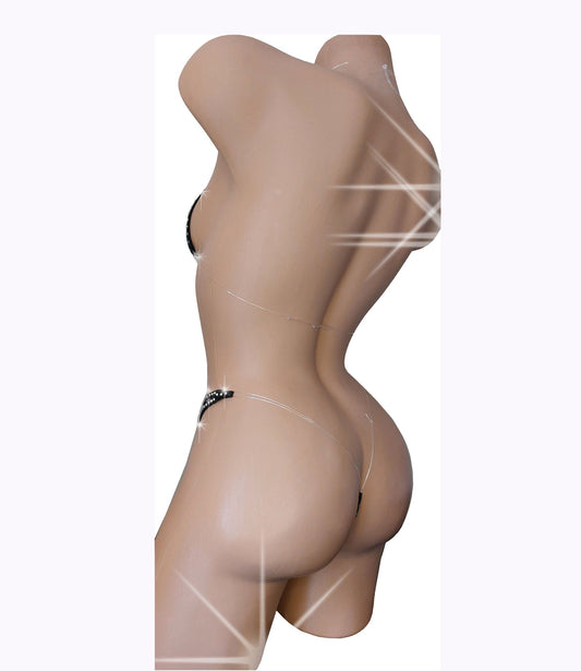 Black Magic Hologram with Rhinestones! Stretch Sparkly hologram Clear invisible elastic ADJUSTABLE XS-XL straps exotic dancer stripper pole