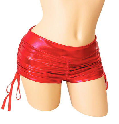 Shine in designer Silver Shorts and top set - Adjustable top goes from AA to DD. Bottoms can also be adjusted longer or shorter! Exotic Rave