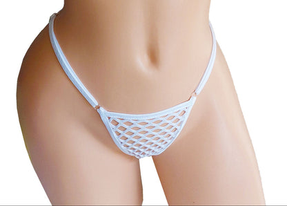 Fishnet halter & Adjustable waist thong set! Rave outfits Stripper bikinis Exotic dancer wear