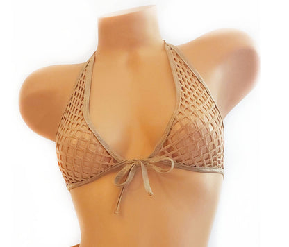 Fishnet halter & Adjustable waist thong set! Rave outfits Stripper bikinis Exotic dancer wear