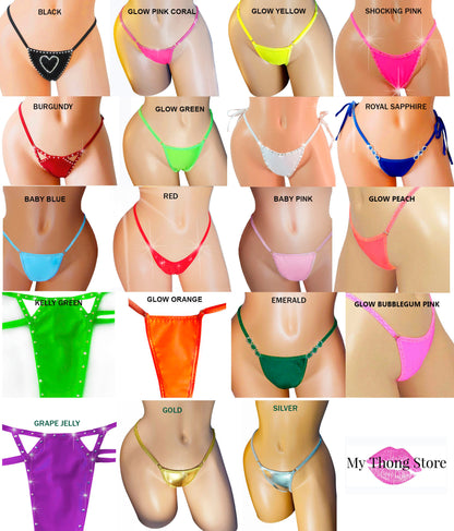 Colorful Diamond Rhinestone G-string Thongs