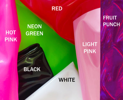 Color swatches labeled with names of different colors on a colorful background.