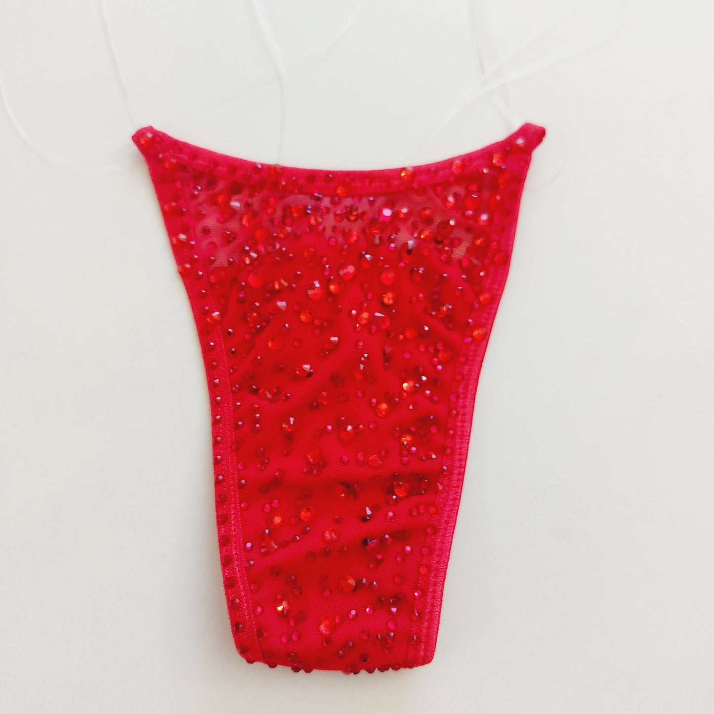 Extra Bedazzled Rhinestone Illusion Thong bottoms: Adjustable Clear Elastic