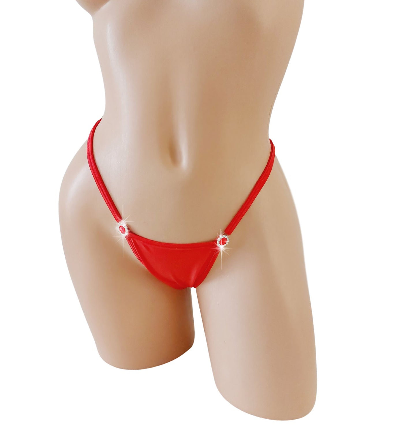 CHOOSE YOUR TRIM COLOR! New Diamond Rhinestone Adjustable Thong- 22 Colors incl GLOW BLACK LIGHT - fitsXS toXL - Stripper outfits exotic dancewear Rave