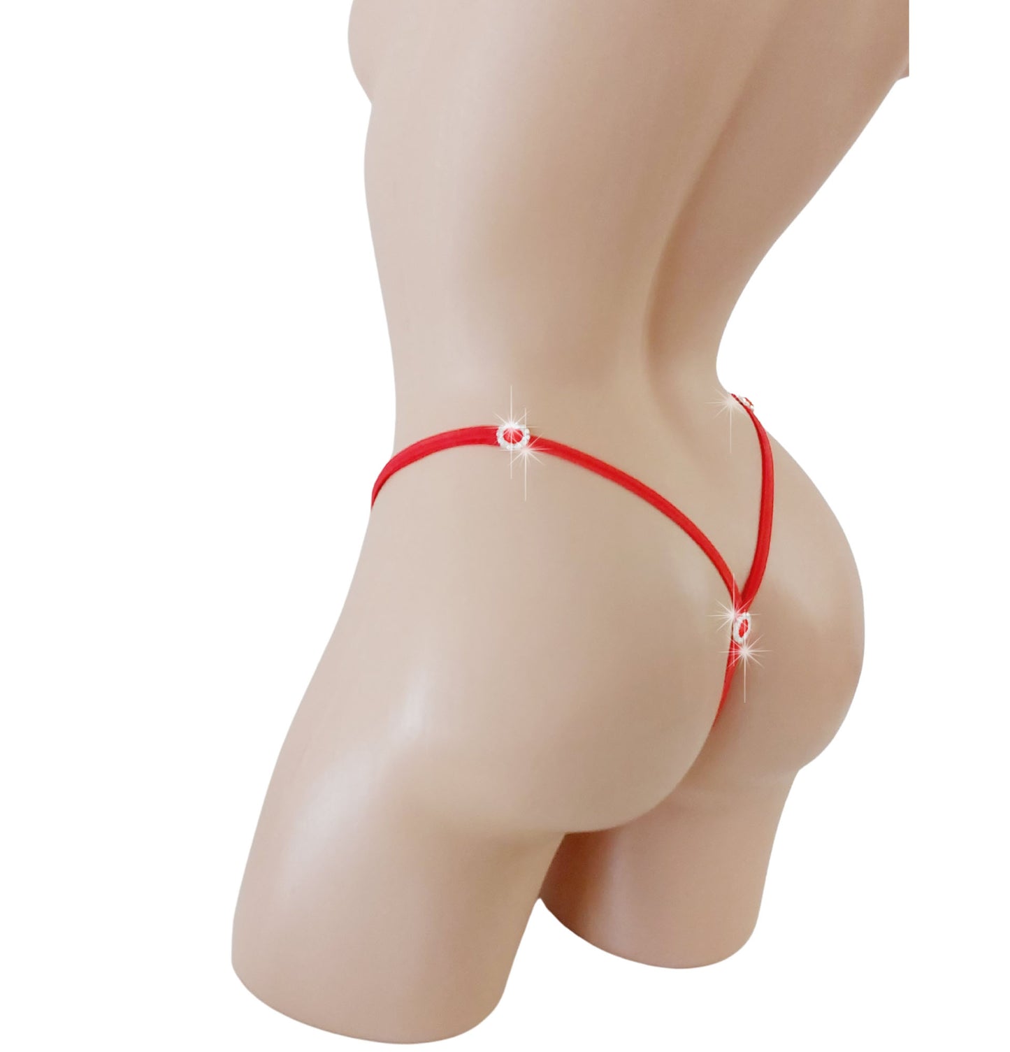 CHOOSE YOUR TRIM COLOR! New Diamond Rhinestone Adjustable Thong- 22 Colors incl GLOW BLACK LIGHT - fitsXS toXL - Stripper outfits exotic dancewear Rave