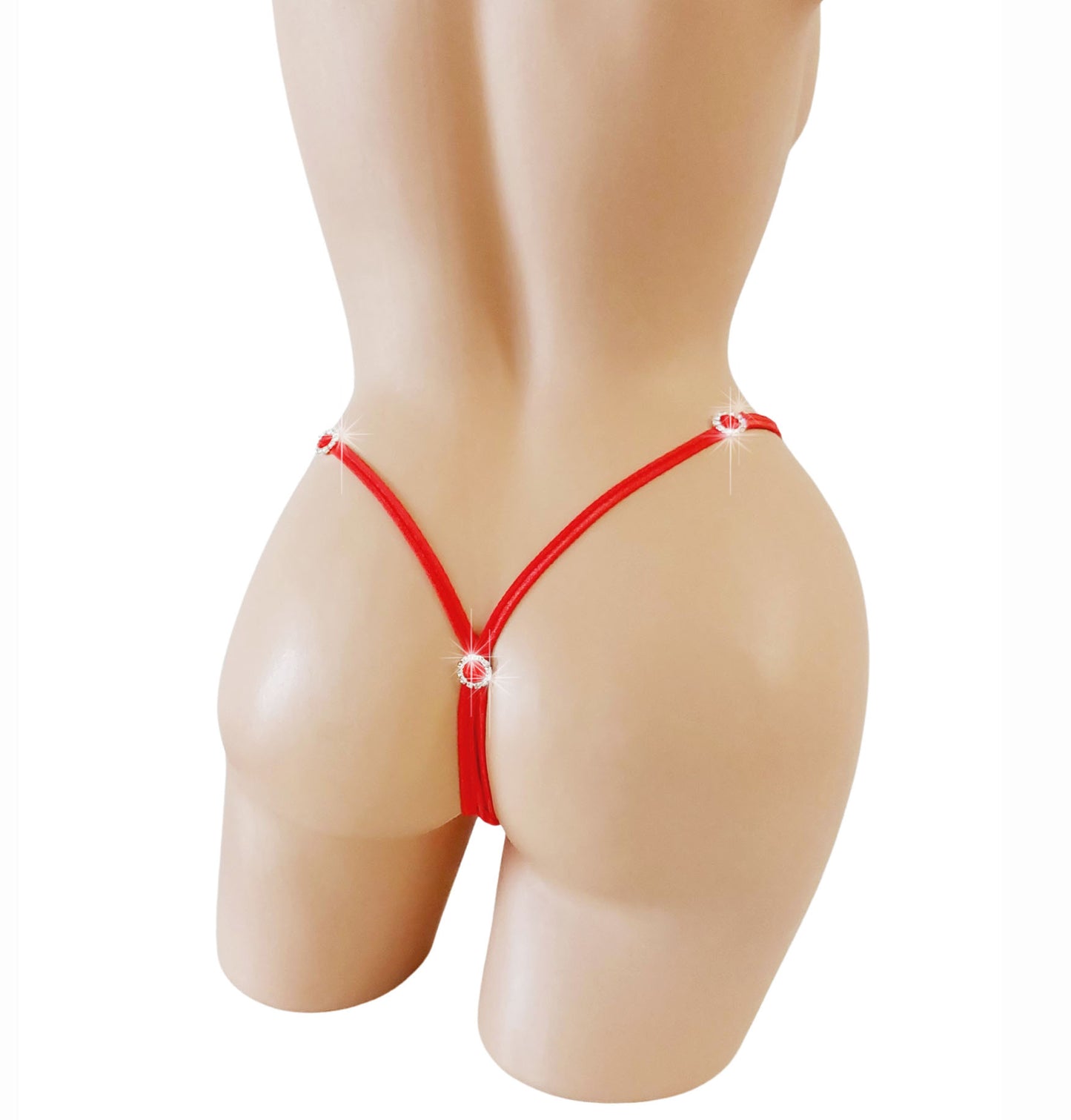 CHOOSE YOUR TRIM COLOR! New Diamond Rhinestone Adjustable Thong- 22 Colors incl GLOW BLACK LIGHT - fitsXS toXL - Stripper outfits exotic dancewear Rave