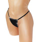 Black Rhinestone adjustable strap Thong - Rave style whale back - Sexy dancer stripper thong