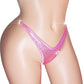Pink Hologram clear INVISIBLE elastic thong G-string