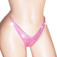 Pink hologram thong on a sexy mannequin with invisible elastic.