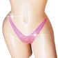 Pink hologram thong on a sexy mannequin with invisible elastic.