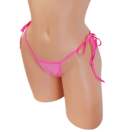 Bright pink thong with side bows.