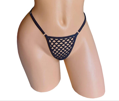 Fishnet halter & Adjustable waist thong set! Rave outfits Stripper bikinis Exotic dancer wear