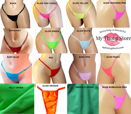 HEART Rhinestone G-string thong - 22 colors!