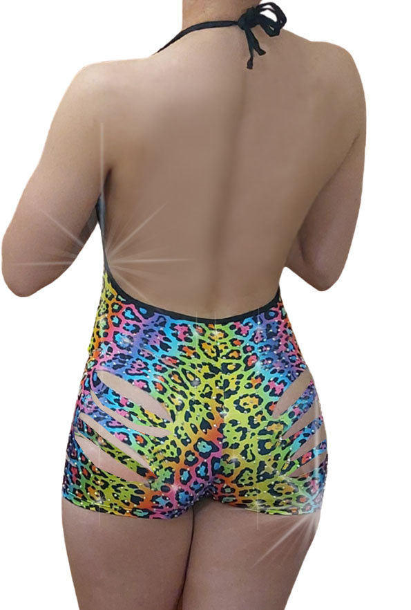 Bedazzled Cutout Romper One Piece