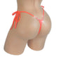 Rear view of Glow Peach diamond accent tie side thong on a mannequin.