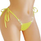 Glow Yellow Diamond Rave Tie Thong - Stripper outfits, exotic dancewear, erotic clothing, Rave and Pole