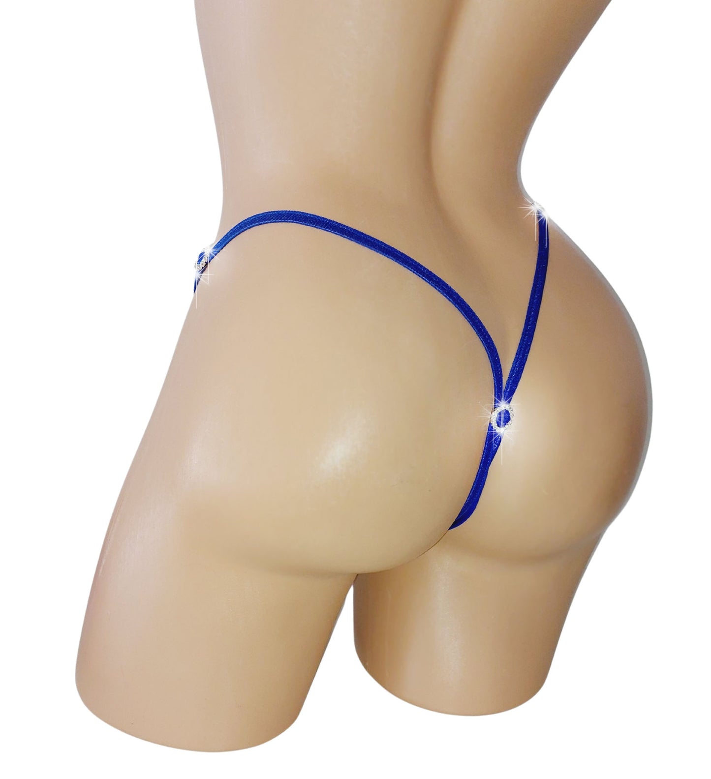 CHOOSE YOUR TRIM COLOR! New Diamond Rhinestone Adjustable Thong- 22 Colors incl GLOW BLACK LIGHT - fitsXS toXL - Stripper outfits exotic dancewear Rave