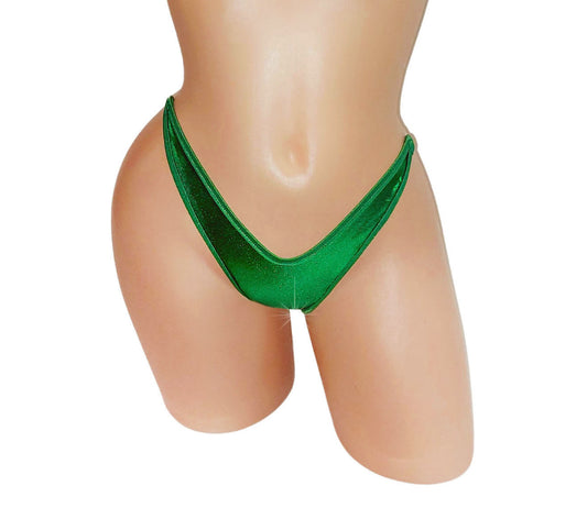 Emerald Green Hologram Adjustable thong G-string  - 6 colors from XS to XL - Sexy dancer club outfits exotic dancewear glow stripper outfits