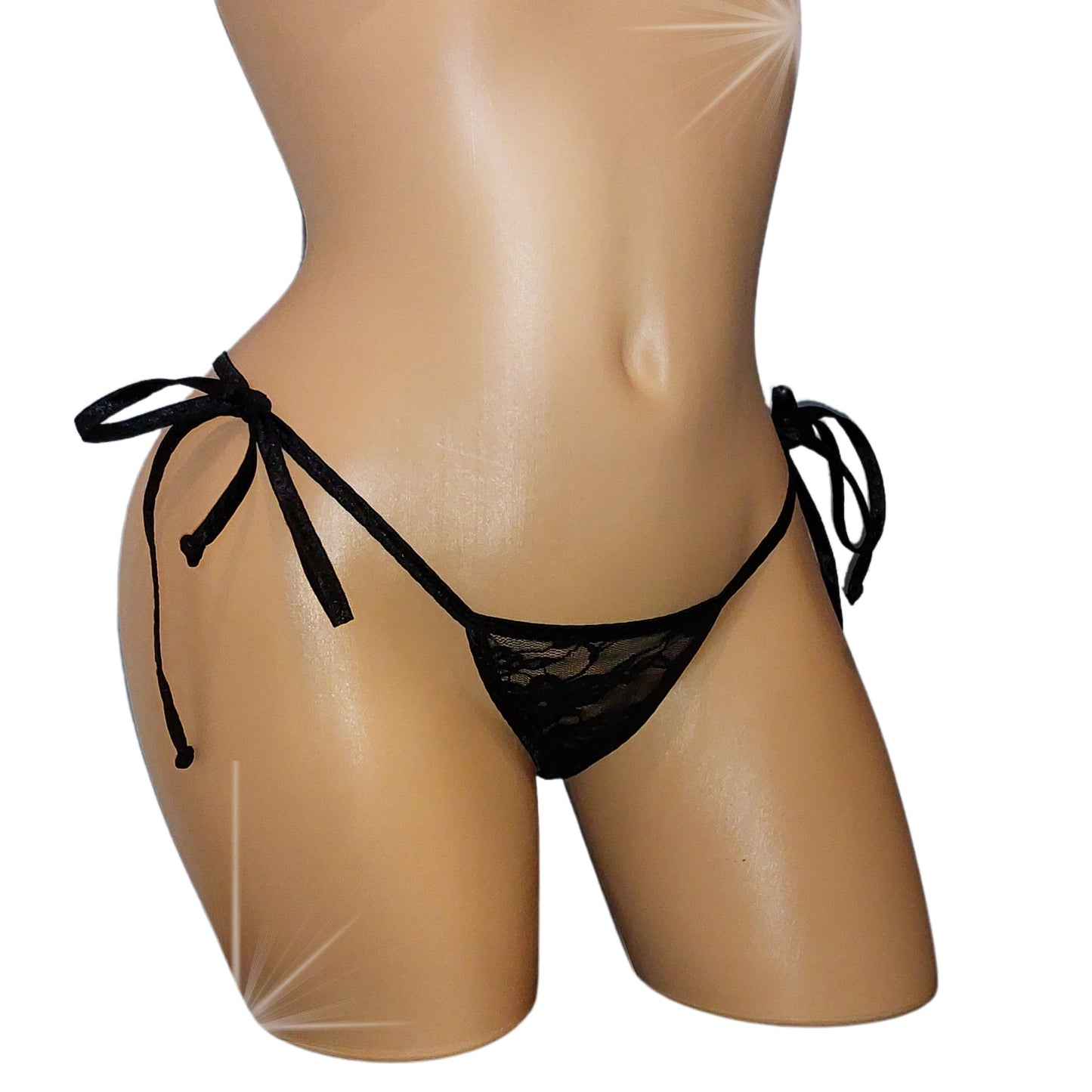 Lacy Seduction thongs - 13 colors - Sexy Stripper outfits Exotic dancewear Rave Glow party* Adjustable tie sides fit XXS to XXL