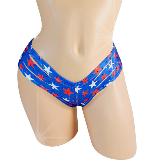 4th of July Flag bedazzled rhinestone NEW Cutout Micro Shorts