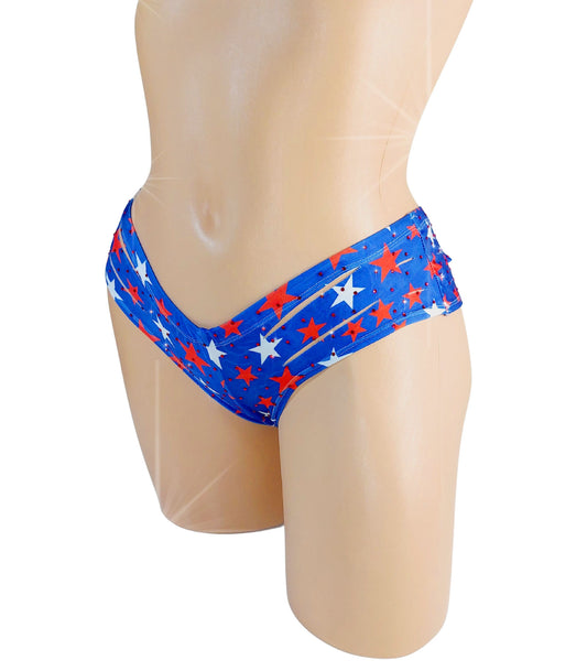 4th of July Flag bedazzled rhinestone NEW Cutout Micro Shorts