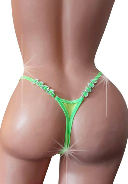 Elegant bling rhinestone Diamond Thong Rave g-string