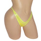 Yellow thong with rhinestones on a sexy mannequin form.