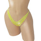 Yellow thong with rhinestones on a sexy mannequin form.