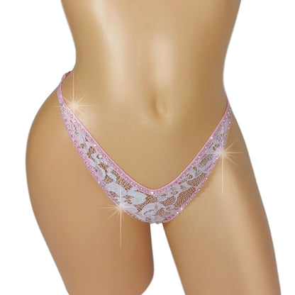 Girly Lace & Diamond thong G-string