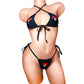 Rhinestone heart pride bikini on a sexy mannequin.