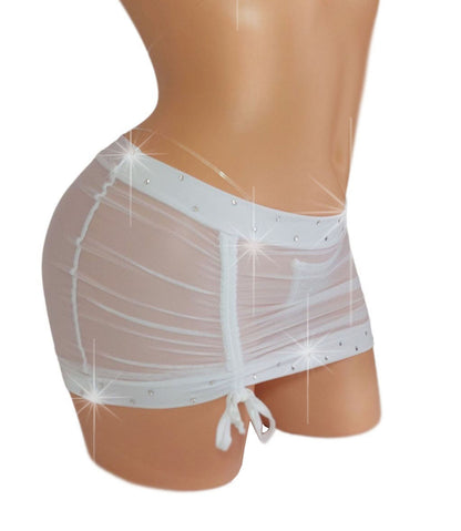 12 colors! Bridal Hike It Up Mesh Micro Mini mini Rhinestone mini skirt - designs for strippers, exotic dancer, pole dance