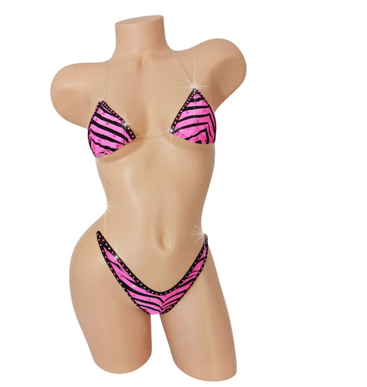 Pink Zebra clear transparent elastic - NEW! - looks like you are wearing nothing