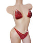 Sophisticated Burgundy with Rhinestones - ADJUSTABLE Clear invisible elastic string thong bikini NEW! Exotic dancewear Stripper Pole dance fits