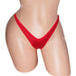 Red hologram thong on a sexy mannequin with invisible elastic.