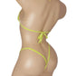 NEW GLOW Yellow Rhinestone Girly bikini set - Adjustable thong! AA to DD cups - stripper, exotic dancewear, pole, rave