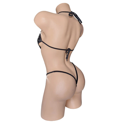Sexy Rhinestone one piece Thong Micro Monokini