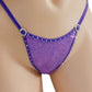 RAVE Diamond Hologram & Rhinestone Thong G-string * 4 sizes! 5 colors: Pink, Red, Purple, White & Seafoam